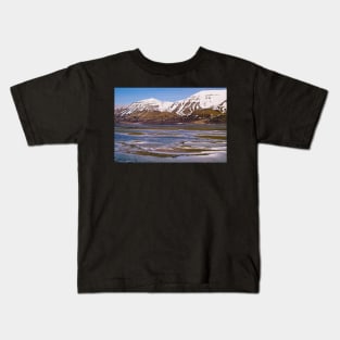 Rugged Mountain Landscape on Spitsbergen Svalbard Kids T-Shirt